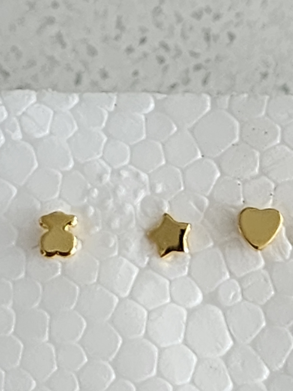 Tous Gold Tone Kids Stud Earring Set - Bear Star Heart